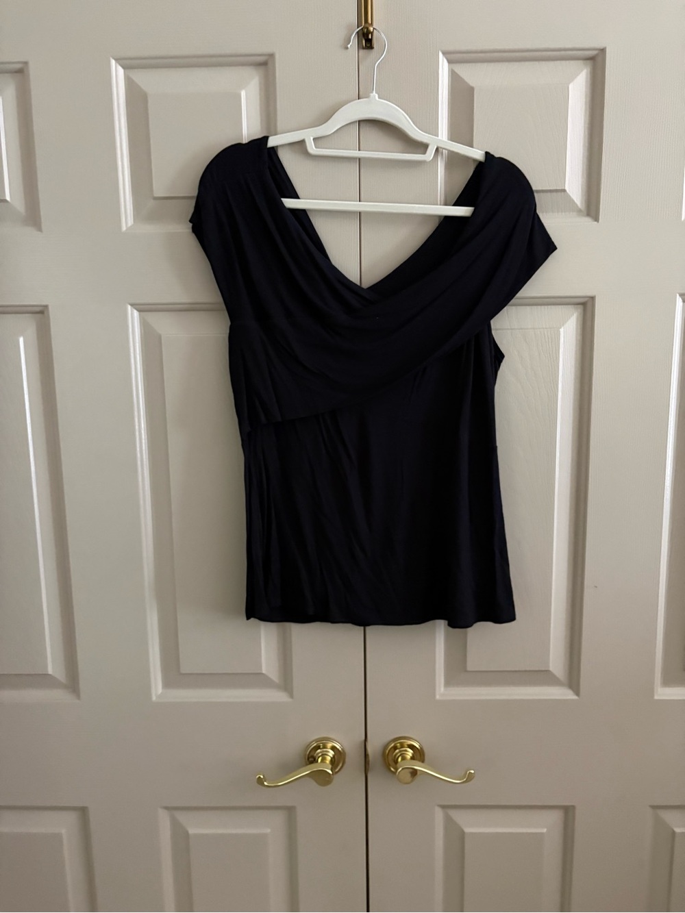 Lane Bryant Black Draped Cowl Neck Top